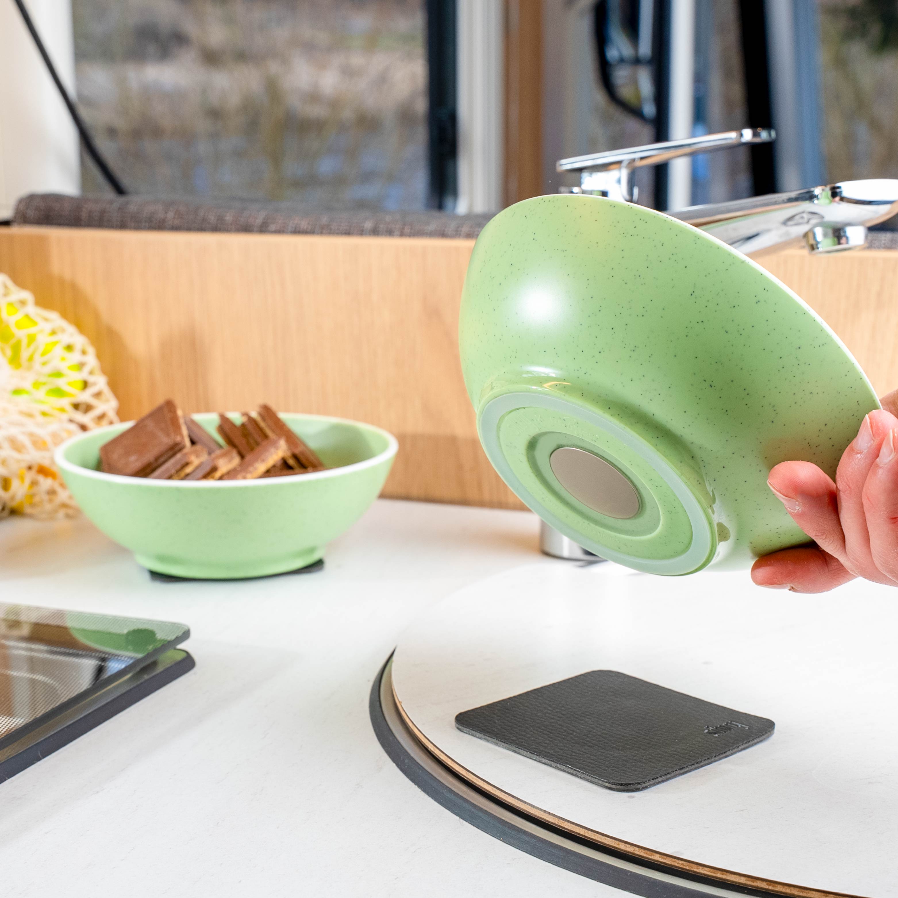 Magnet-Kunststoff-Geschirr green abstellen Camper