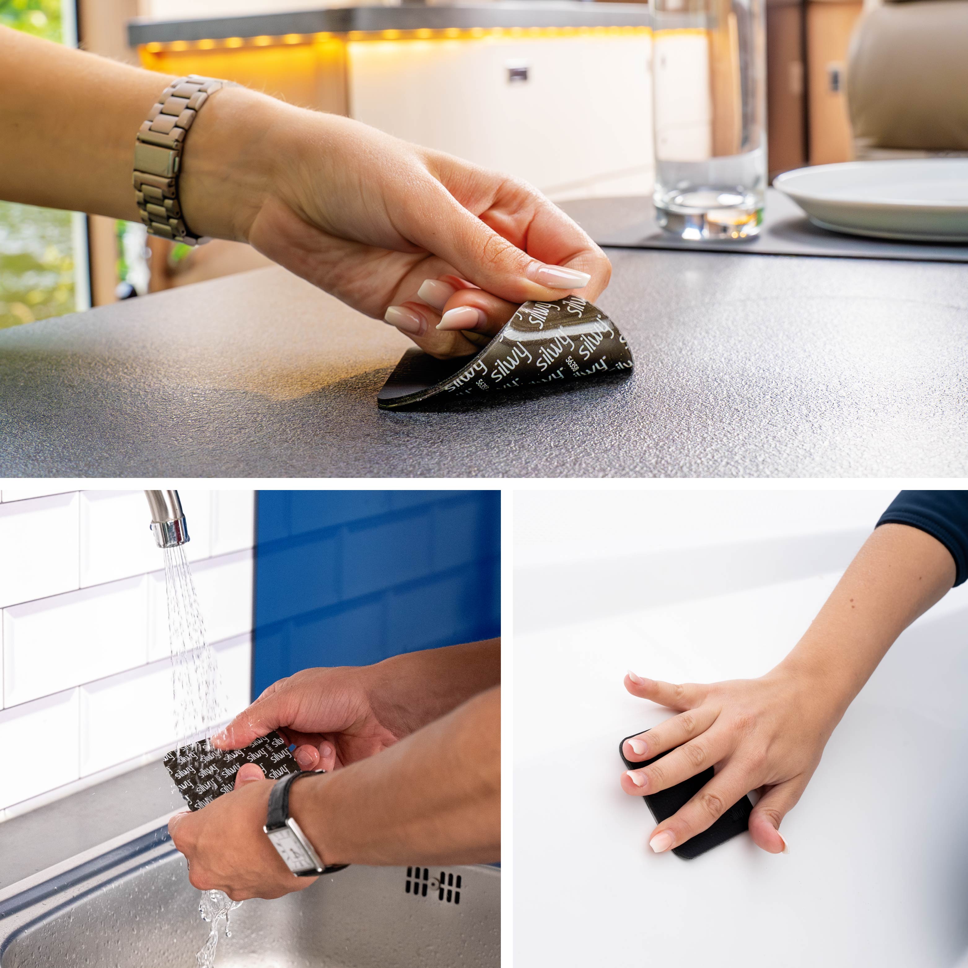 Pad ablösen, abspülen und wiederanbringen