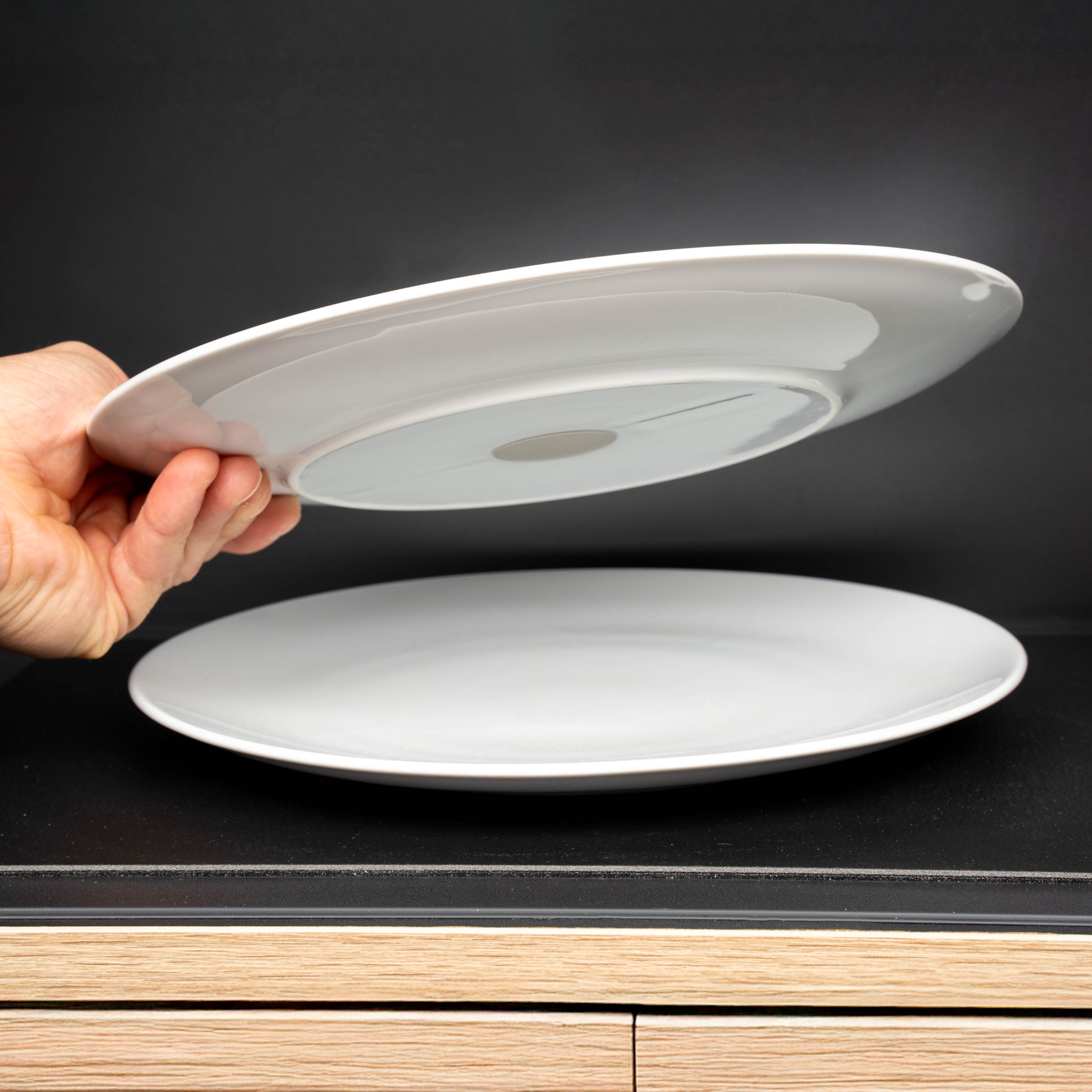 Magnet-Porzellan-Teller_26cm weiß Schrank abstellen