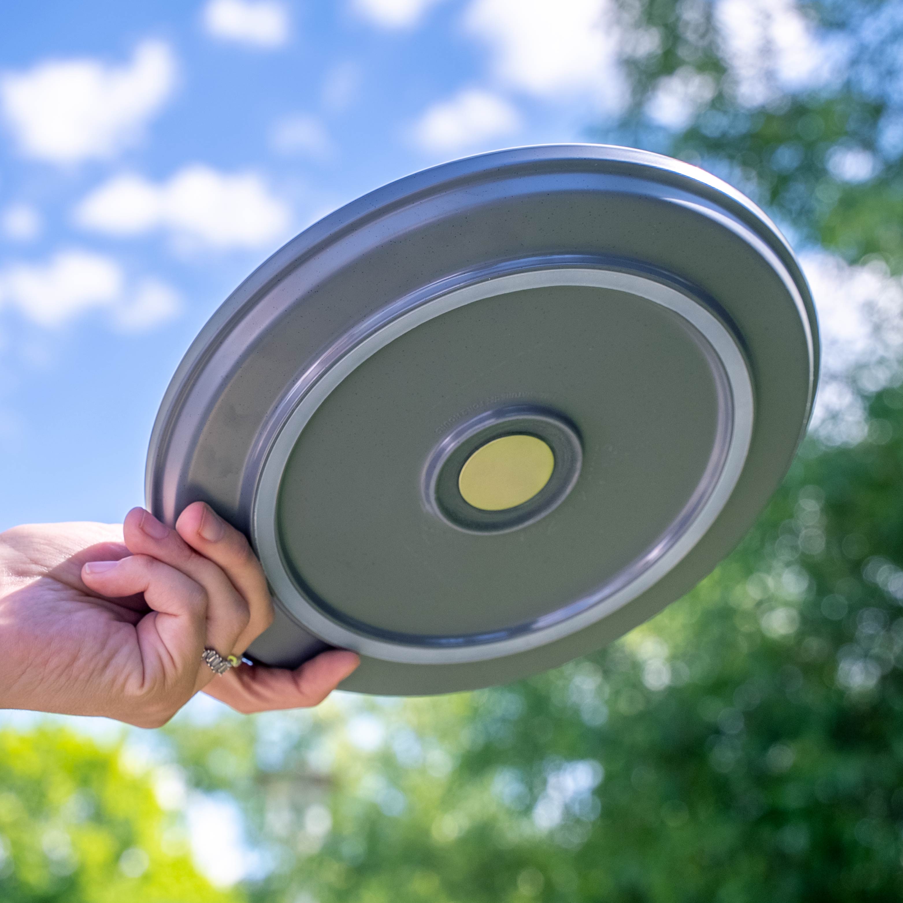 Magnet-Kunststoffteller grey von unten