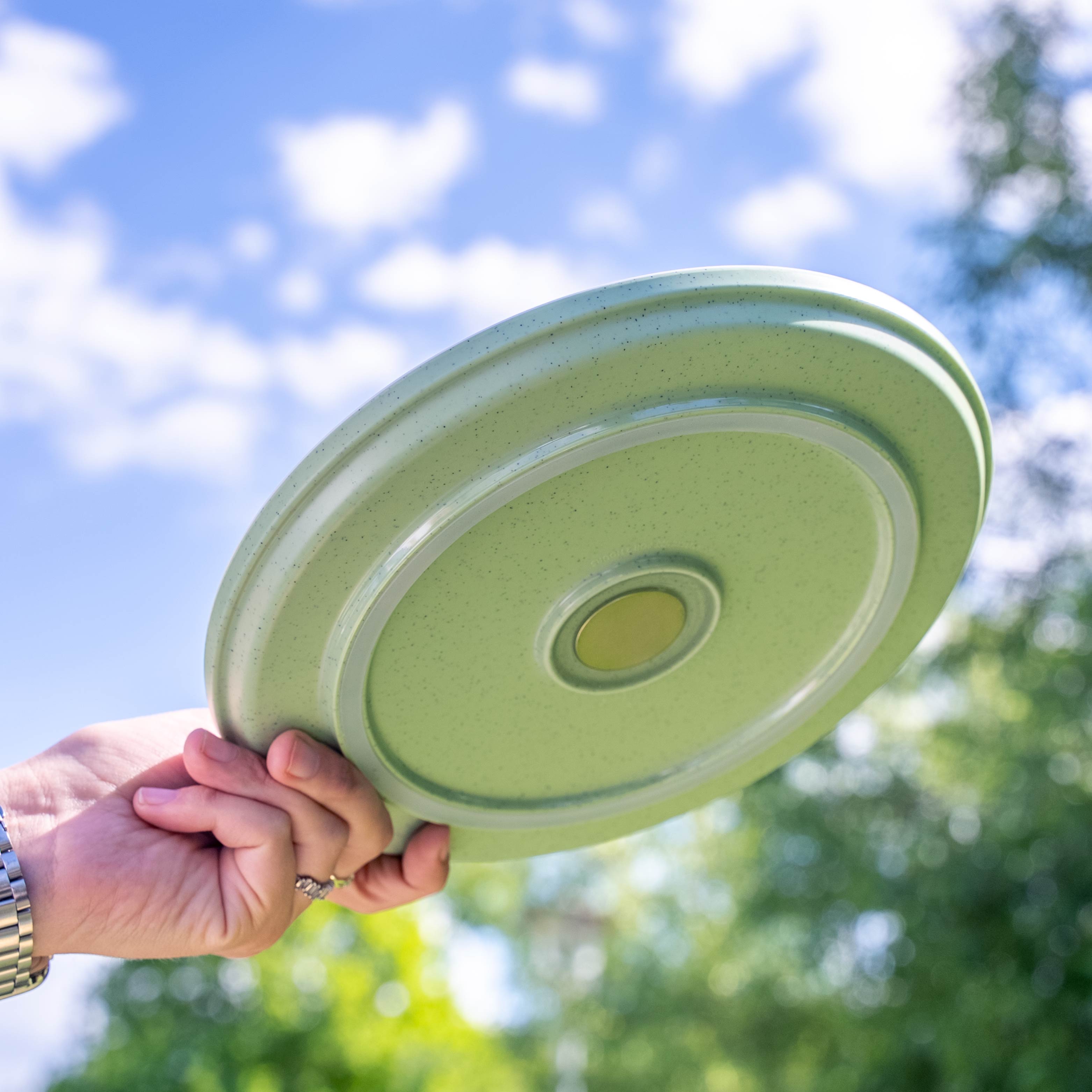 Magnet-Kunststoffteller green von unten