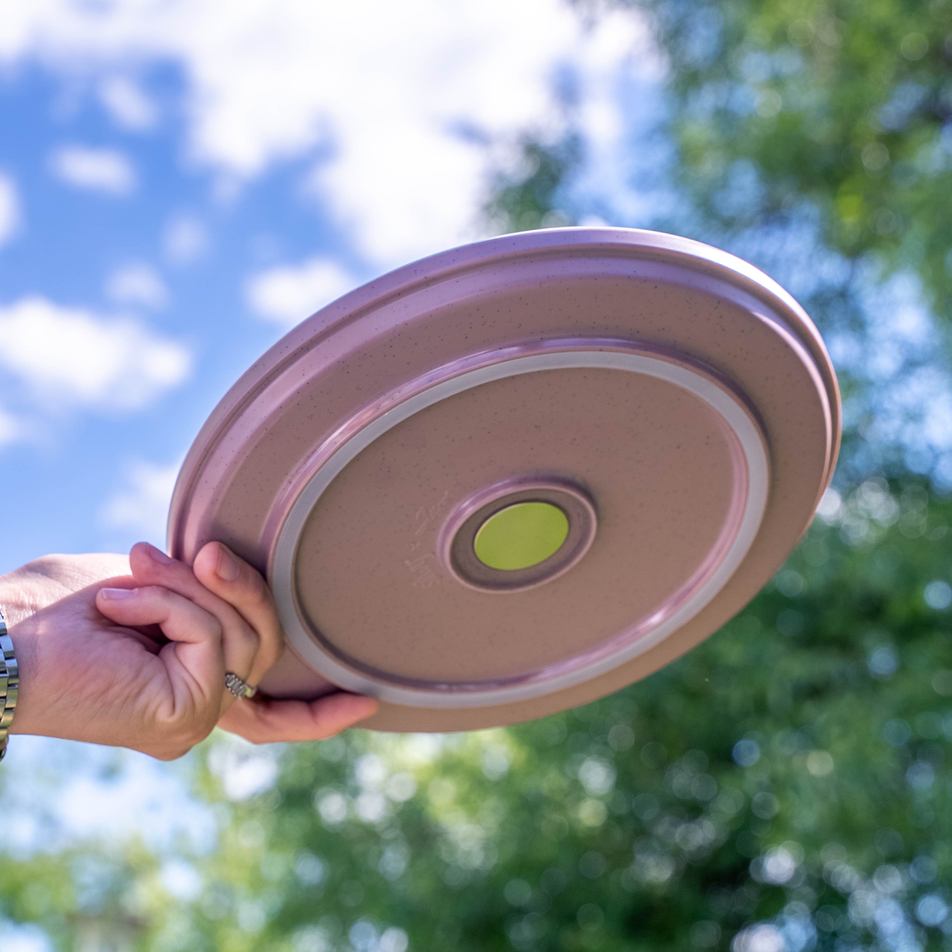 Magnet-Kunststoffteller rose von unten