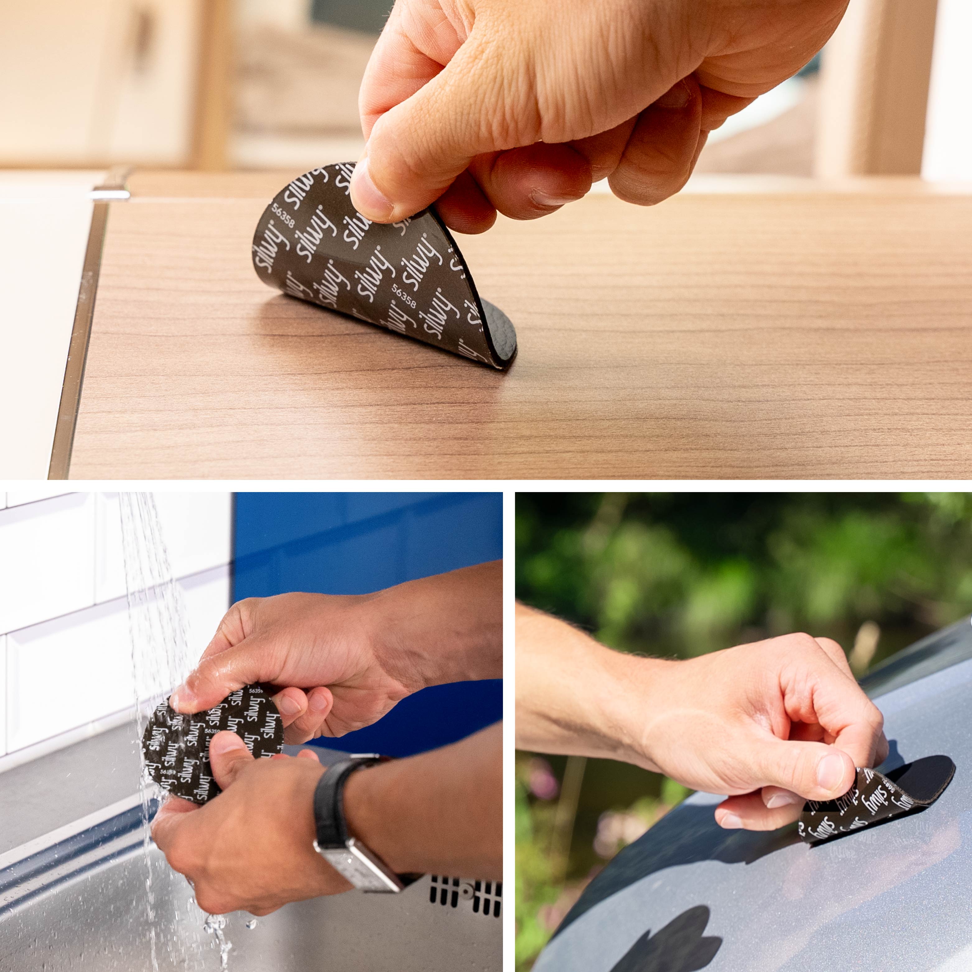 Das Metall-Nano-Gel-Pad kann jederzeit rückstandslos entfernt und mit Wasser gereinigt werden