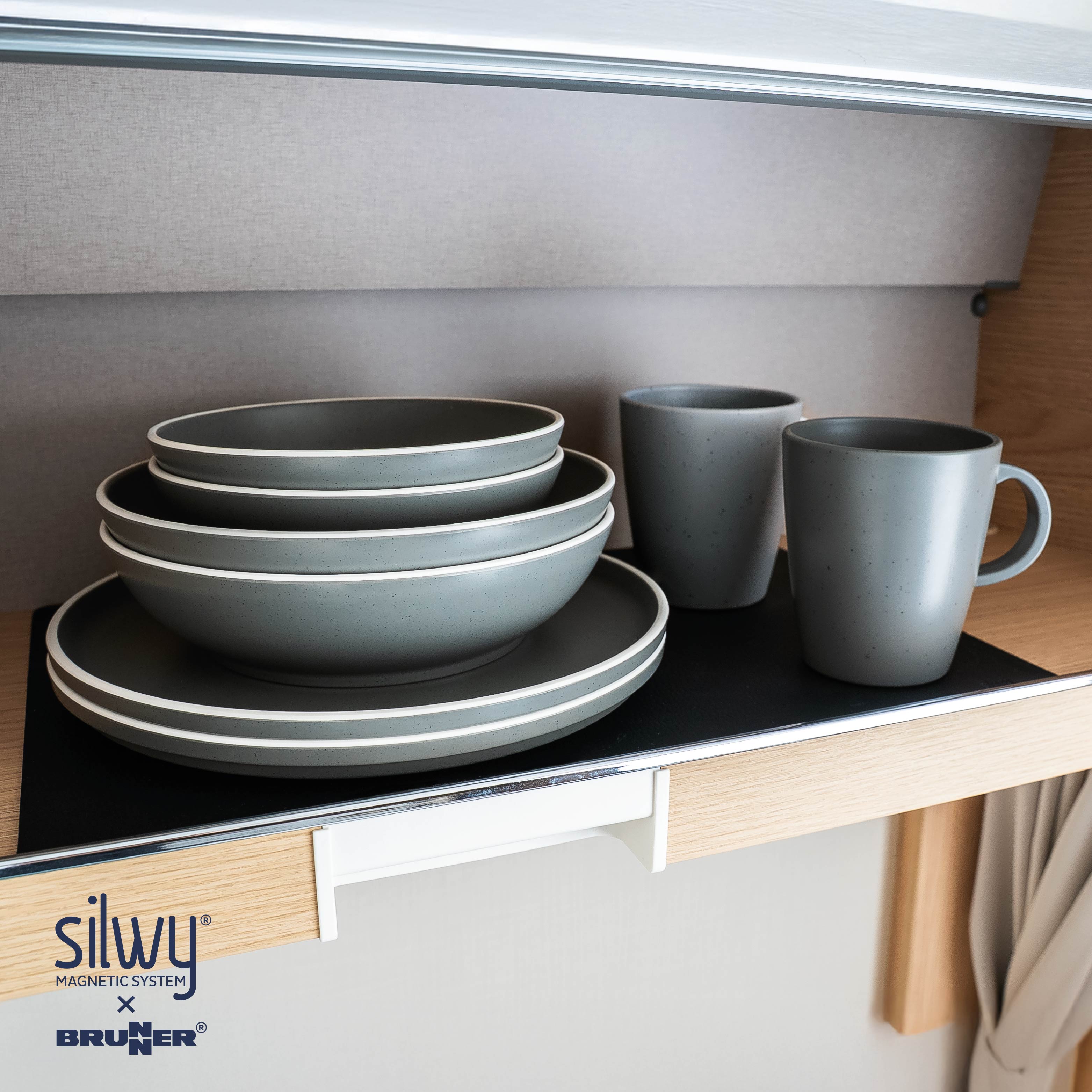 Magnet-Kunststoff-Geschirr grey Oberschrank
