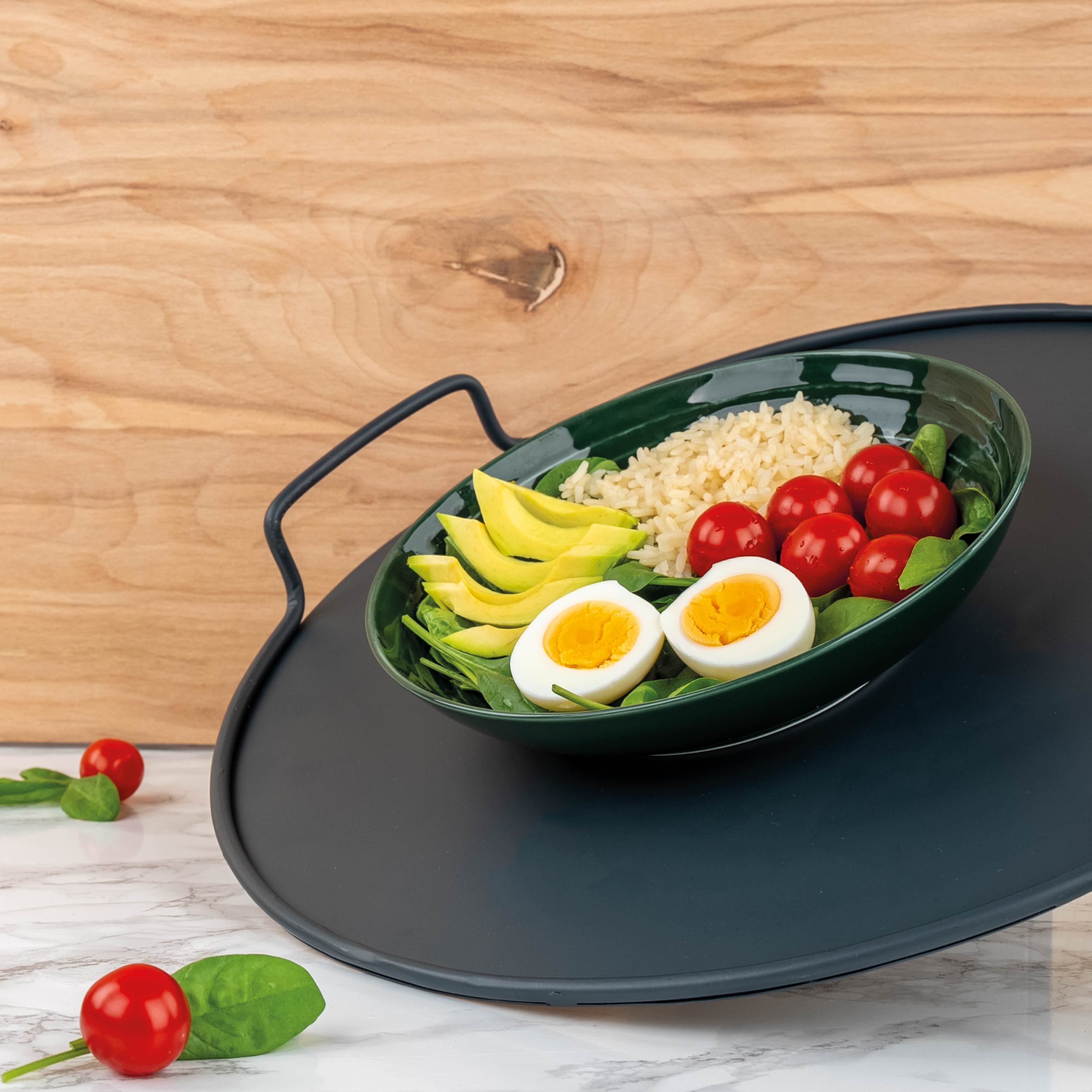 Magnet-Bowl wird durch metallisches Tablett fixiert