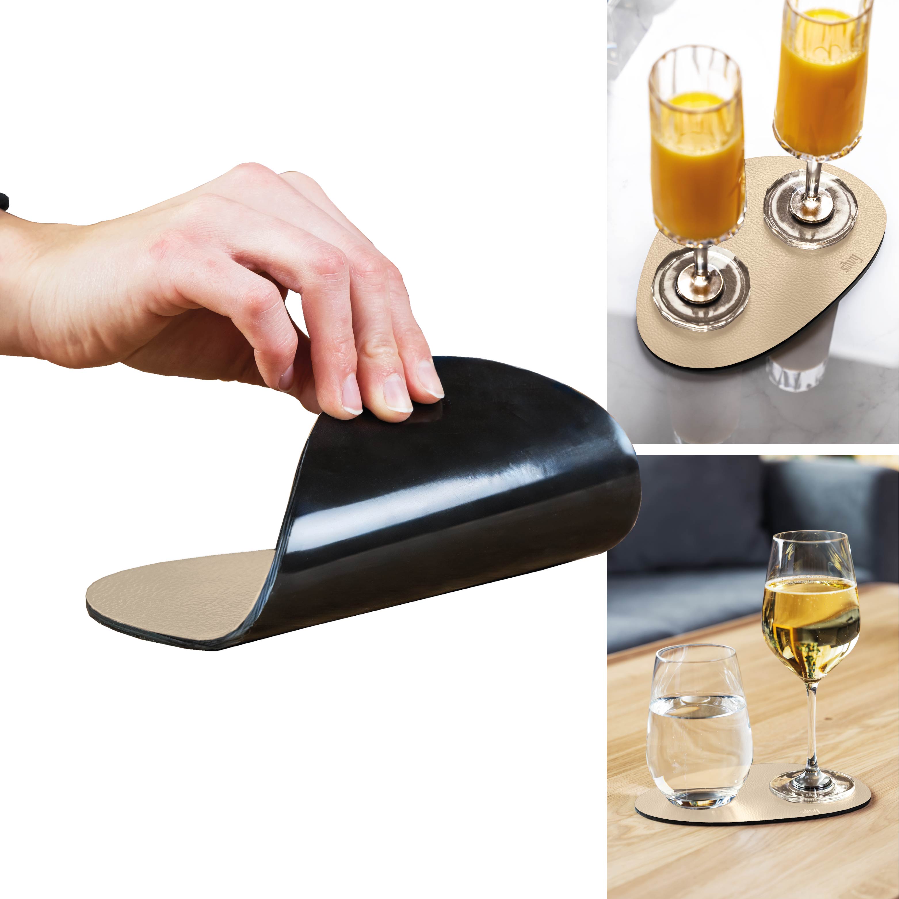 Metall-Nano-Gel-Platzset SMALL BEIGE