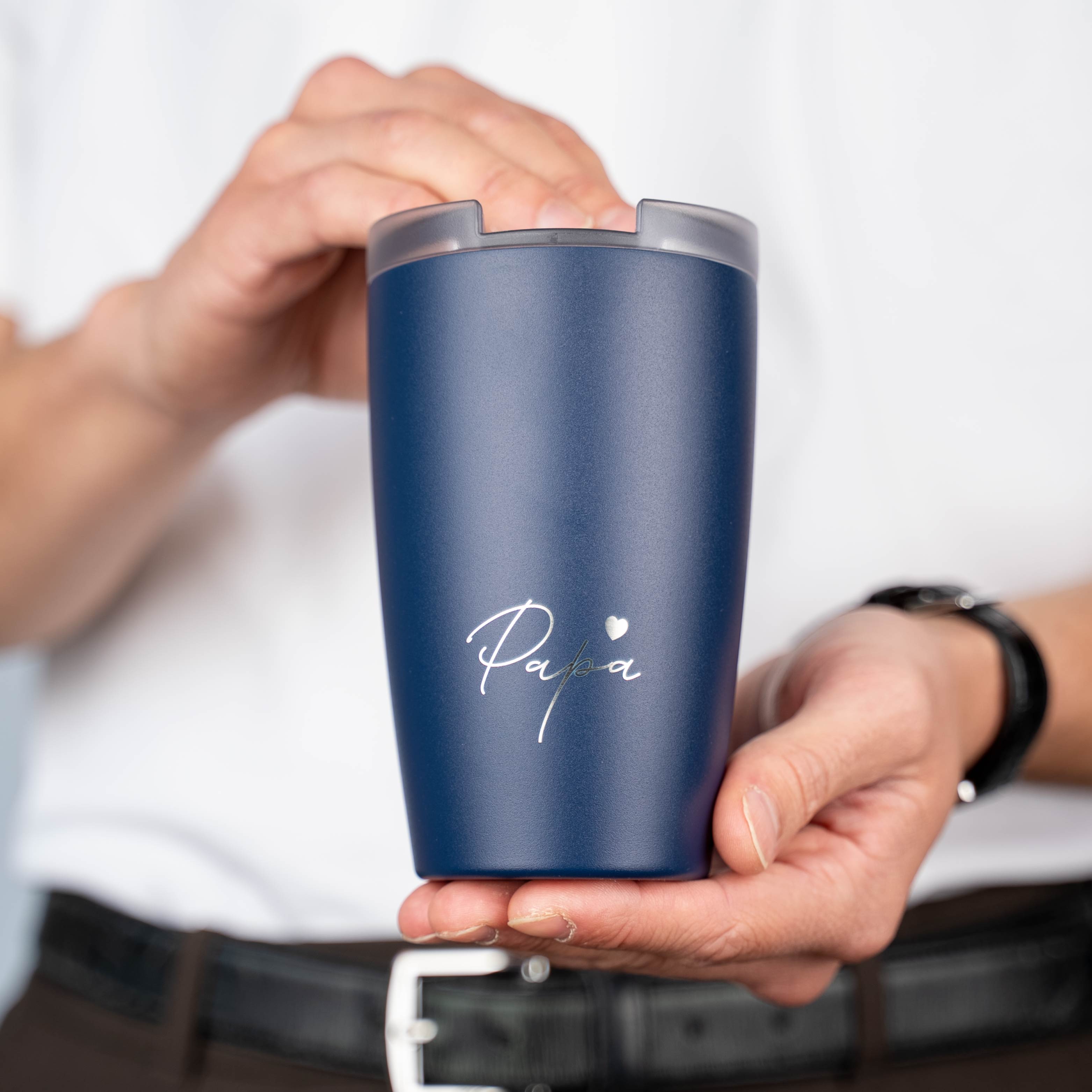 Thermocup MIDNIGHT mit Gravur PAPA