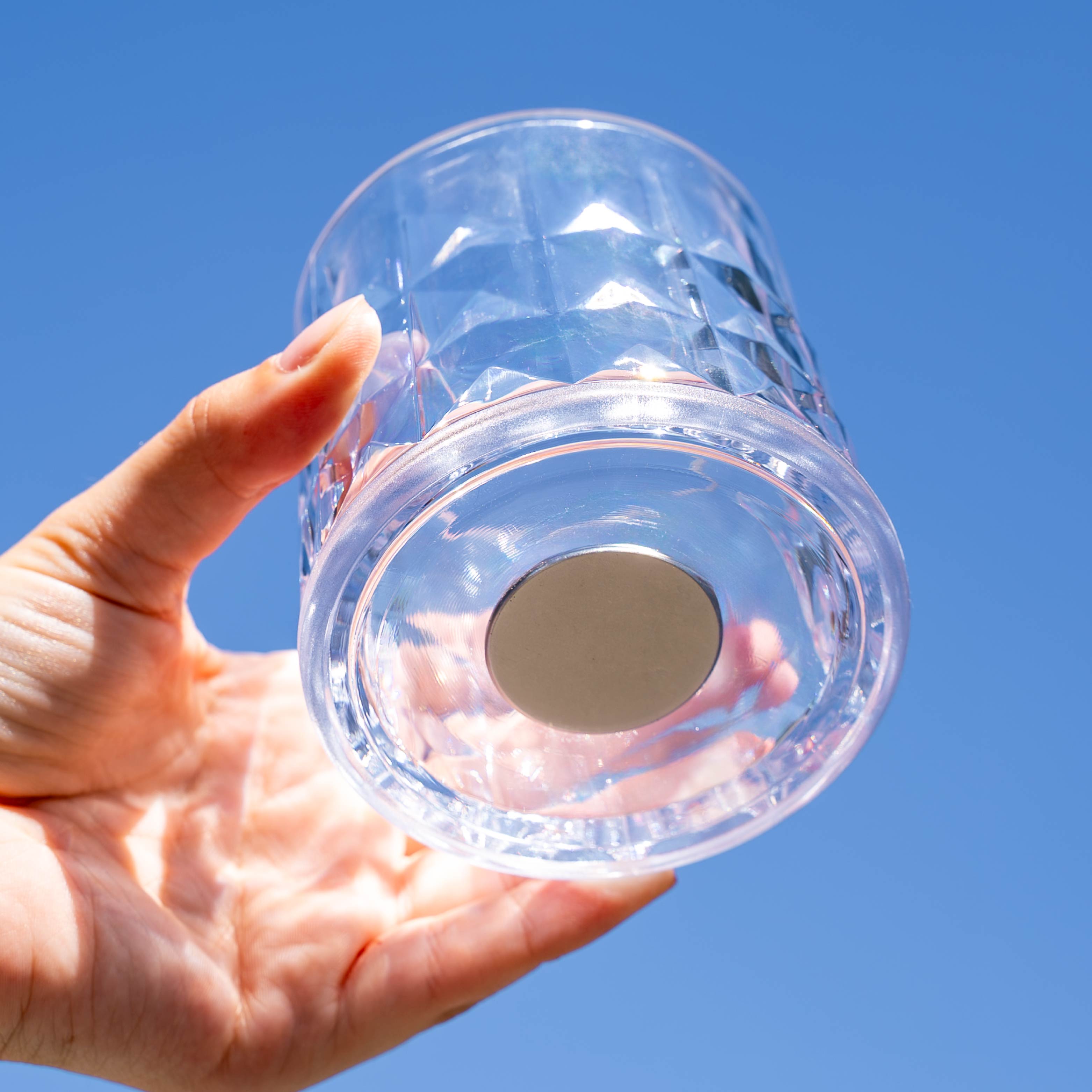 Vaso de plástico con imán TUMBLER CLEAR sin almohadilla
