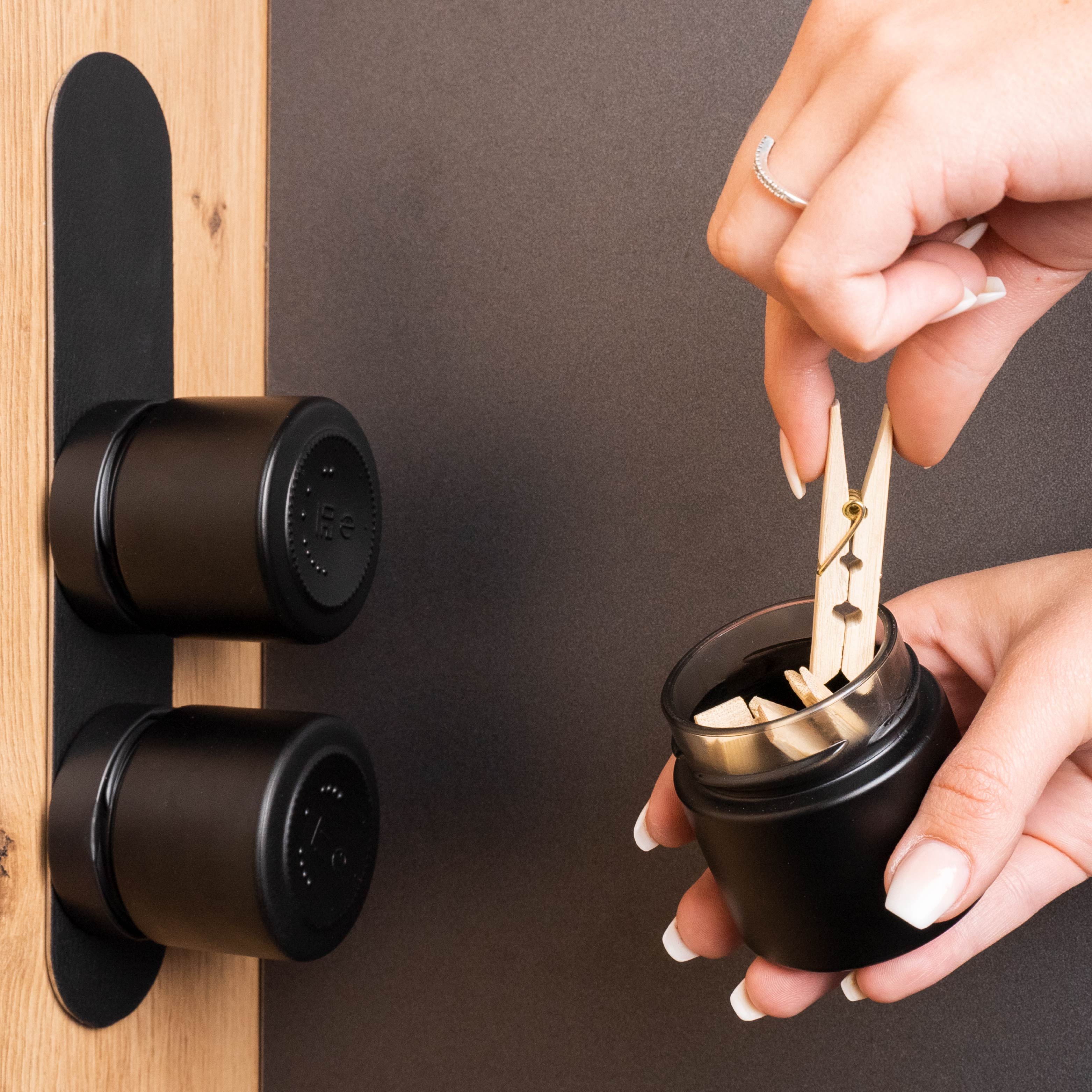 Magnet-Feinkostgläser ALL BLACK 125 ml inkl. Leiste BLACK