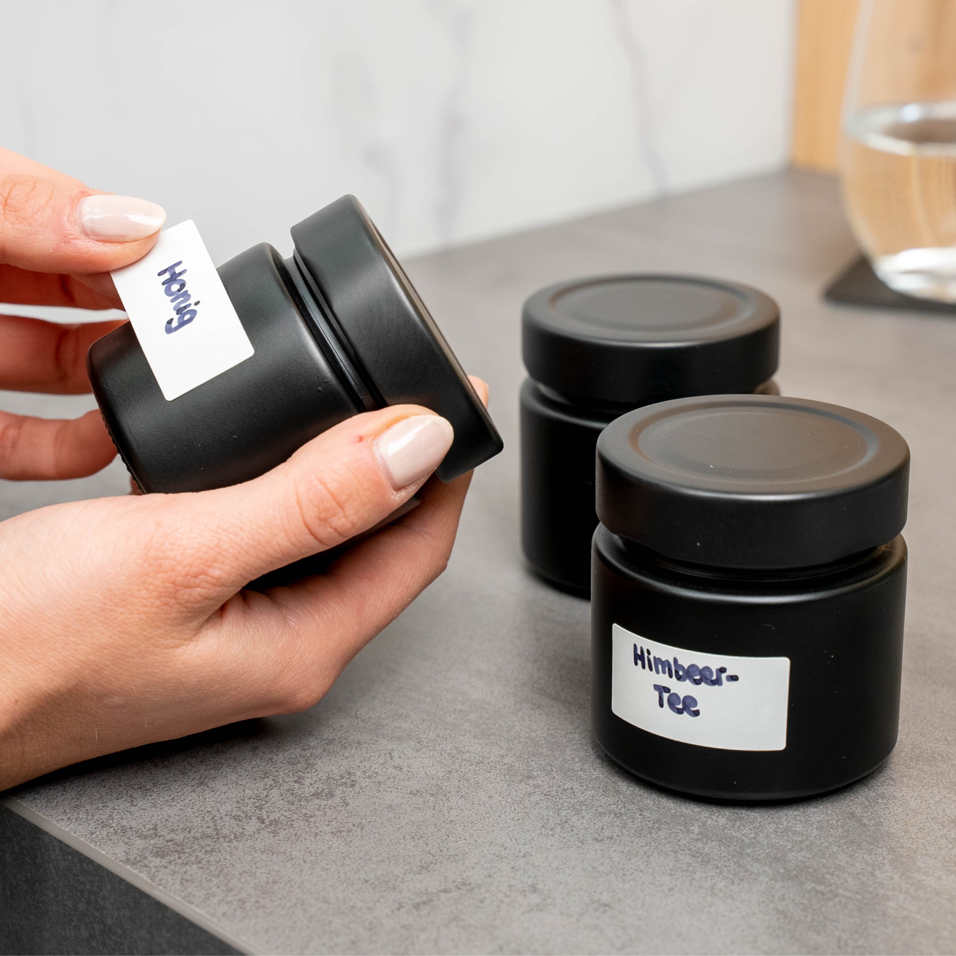 Magnet-Feinkostgläser ALL BLACK 125 ml inkl. Leiste BLACK