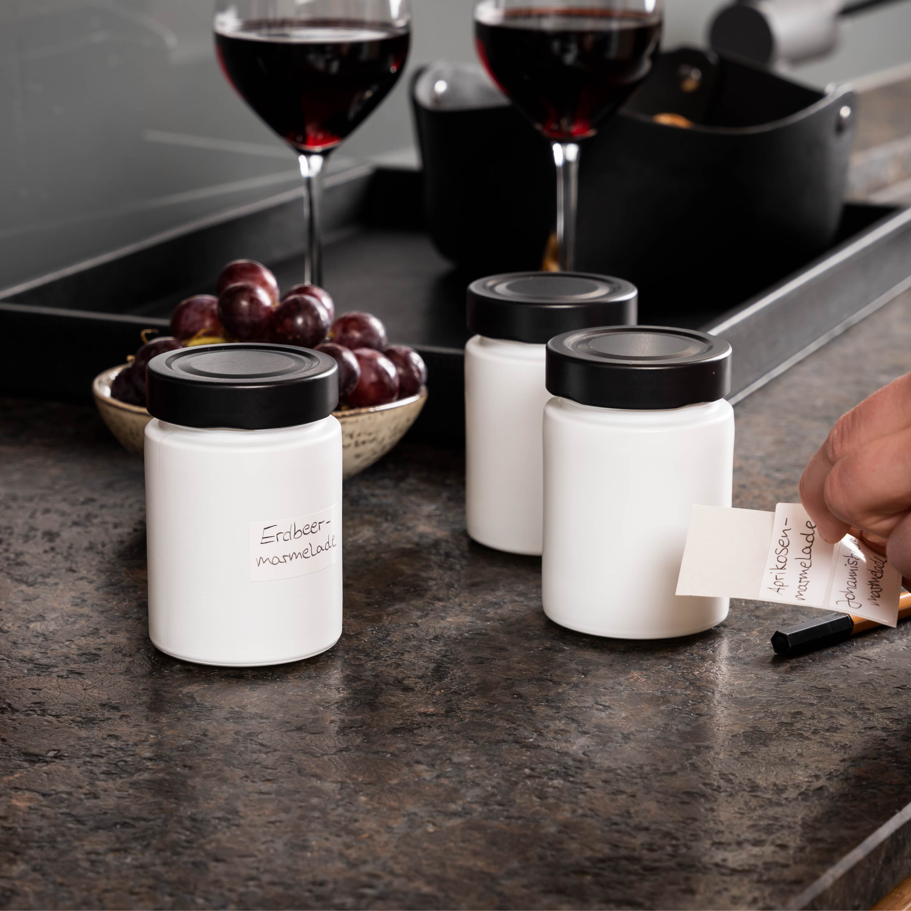 Magnet-Feinkostgläser ALL WHITE 192 ml inkl. Leiste WHITE