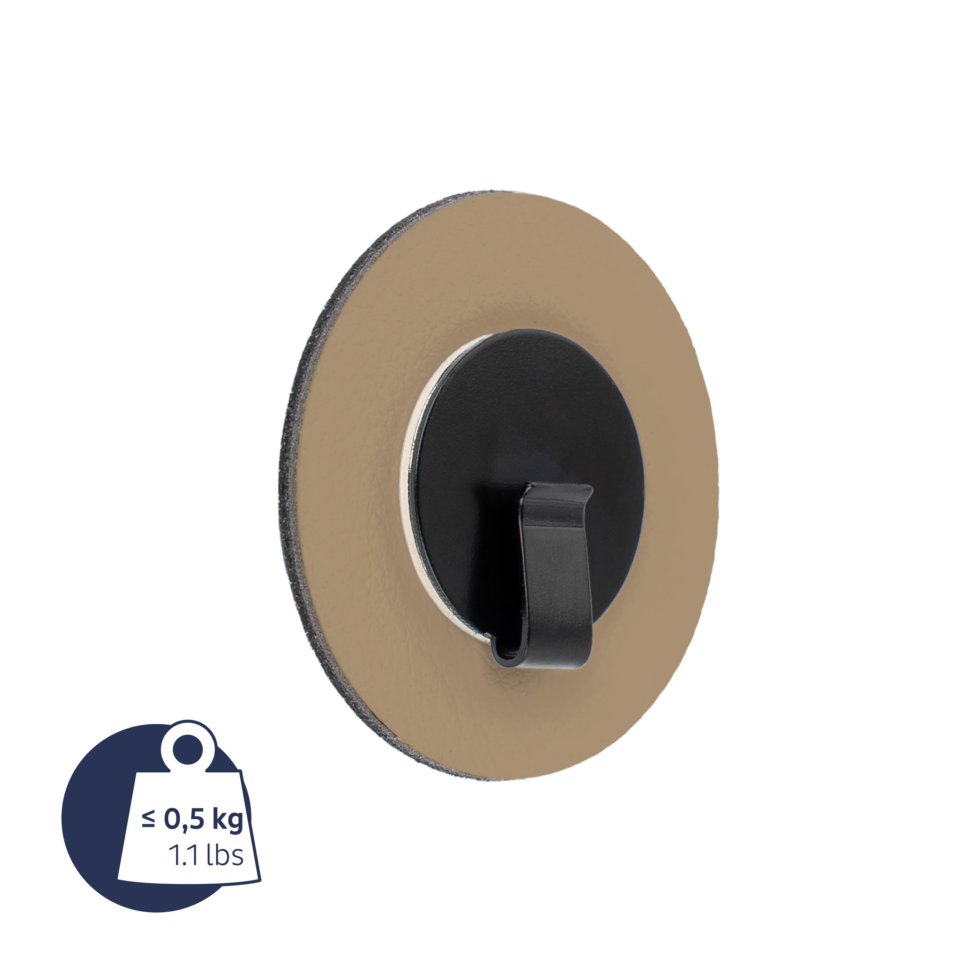 Gancho magnético CLEVER BLACK con almohadilla BEIGE
