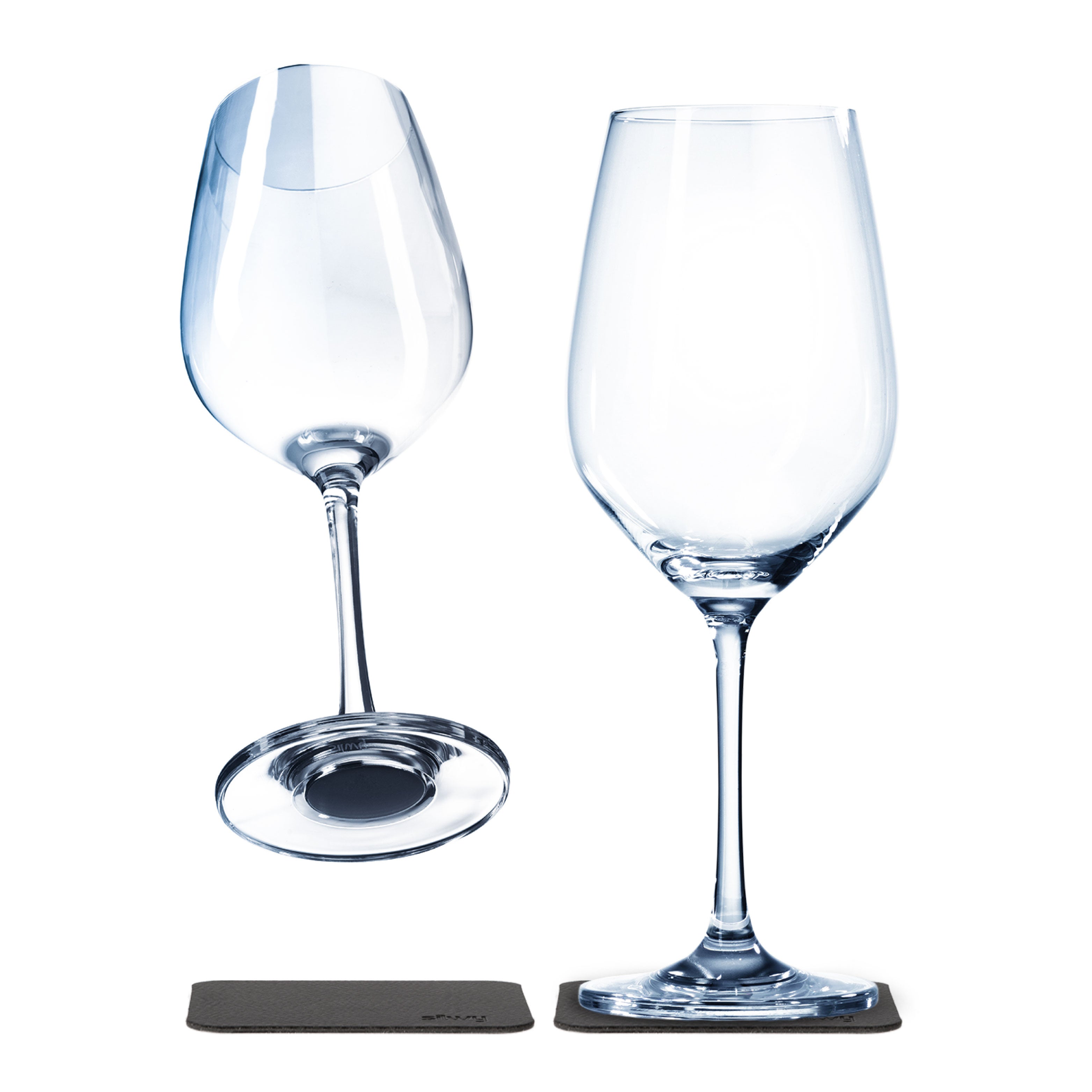 Magnet-Kristallgläser Wein auf Pads, Freisteller