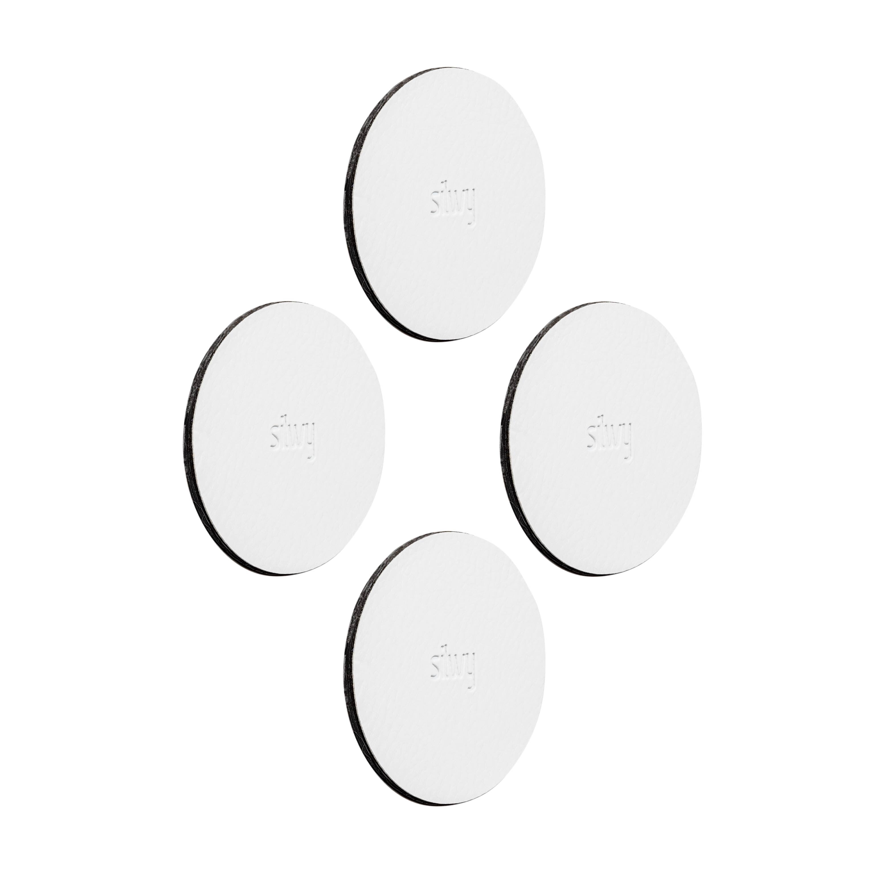 4 runde Metall-Nano-Gel-Pads in weiß